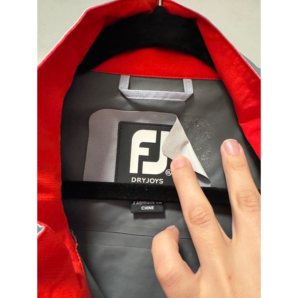 FootJoy DryJoys Hydrolite Chicago Blackhawks Golf Rain Jacket Mens XL Grey Red - Picture 2 of 4